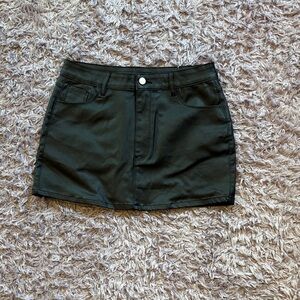 SHEIN Black Pleather Mini Skirt